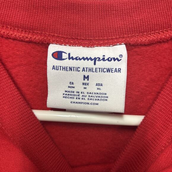Champion Ole Miss Rebels Red Sweatshirt Crewneck Pullover Size Medium - Picture 3 of 7